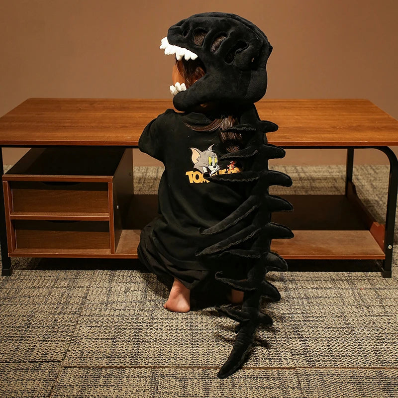 Grey Plush Dinosaur Skeleton Costume Set - Image 8