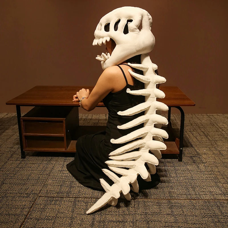 Grey Plush Dinosaur Skeleton Costume Set - Image 10