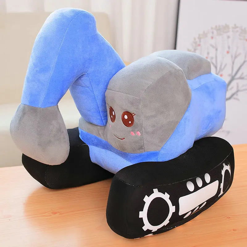 Cute Orange and Gray Excavator Plush Toy - Image 8