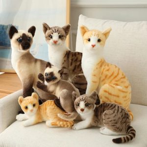 Lifelike Plush Cat Stuffed Animal, Diverse Breeds