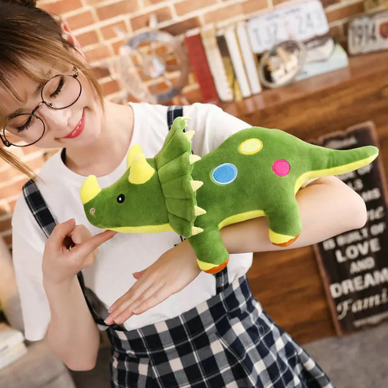 Cuddly Green Triceratops Dinosaur Plush - Image 6