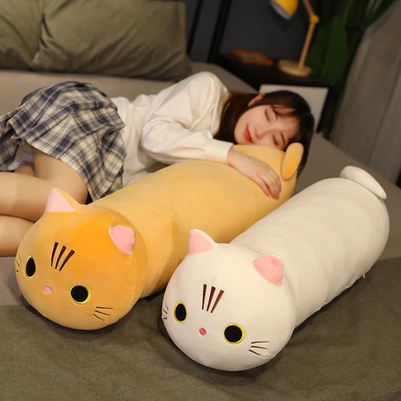 Cute Grey Long Cat Plush Pillow - Image 2