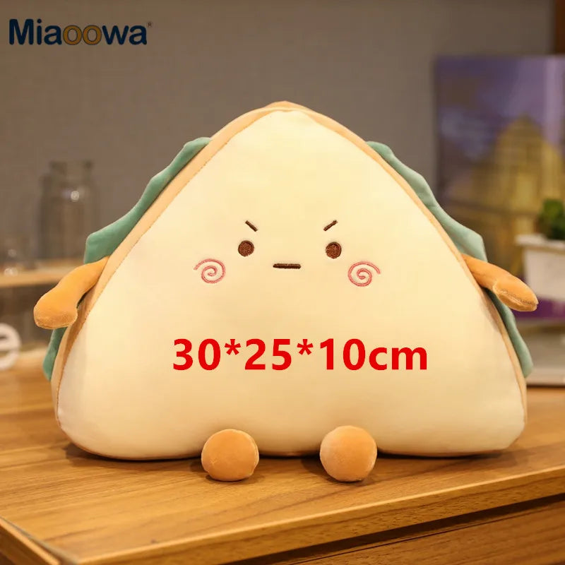 Cute Sandwich Plush Pillow with Expression Faces - Image 7