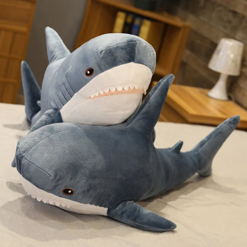 Cute Blue-Grey Shark Plush Toy - Image 3
