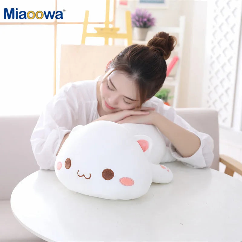 Kawaii Grey Lying Cat Plush Pillow - Image 6