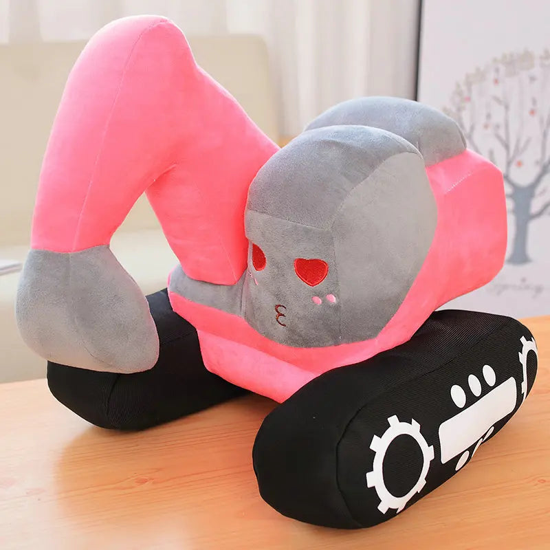 Cute Orange and Gray Excavator Plush Toy - Image 7
