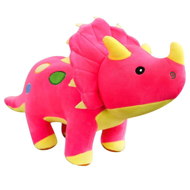 Cute Green Triceratops Plush Toy with Polka Dots - Image 4