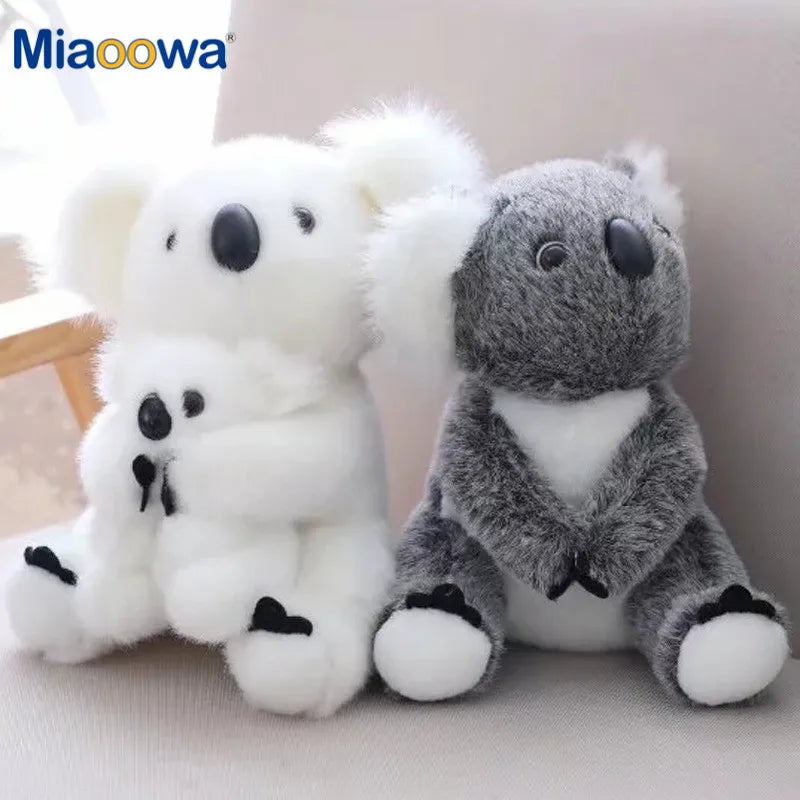 Soft Grey Koala Plush with Baby Joey - Image 3