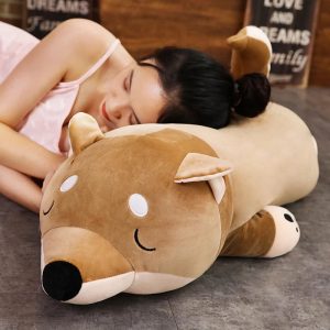 Soft Two-Tone Brown Fawn Plush Body Pillow