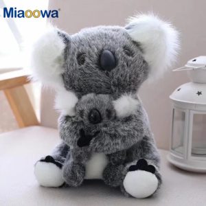 Soft Grey Koala Plush with Baby Joey