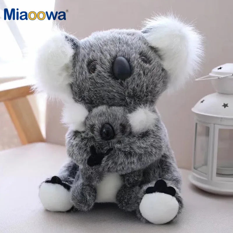 Soft Grey Koala Plush with Baby Joey