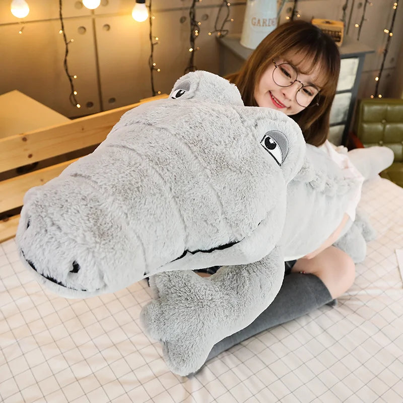Oversized Pink Plush Alligator Pillow - Image 8