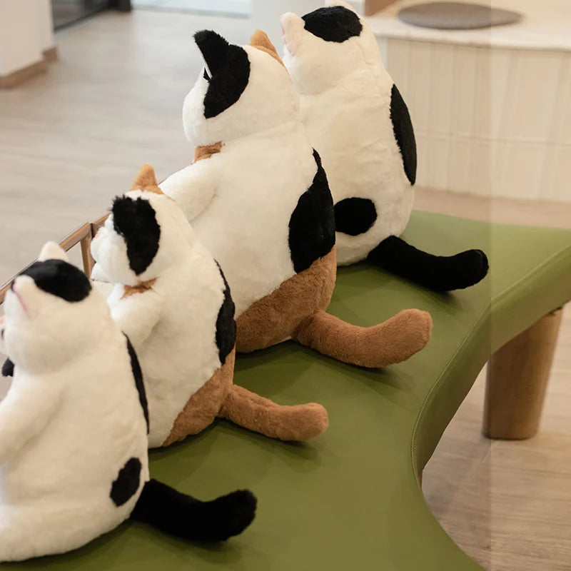 Chubby Calico Cat Plush with Smiling Face - Image 6