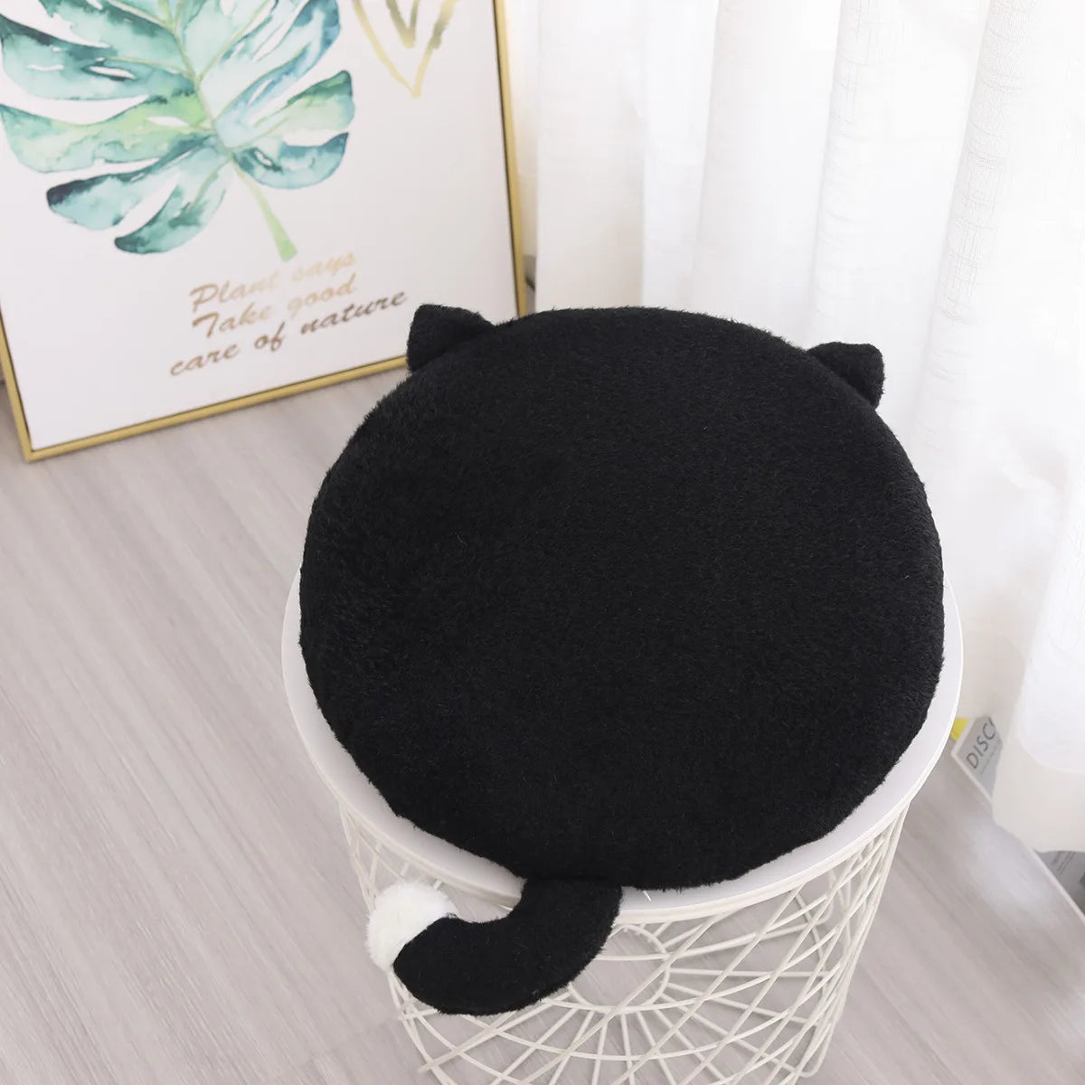 Adorable Plush Calico Cat Floor Cushion - Image 5