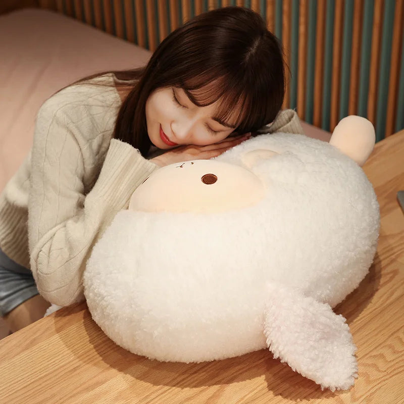 Adorable Cream White Round Sheep Plush - Image 5
