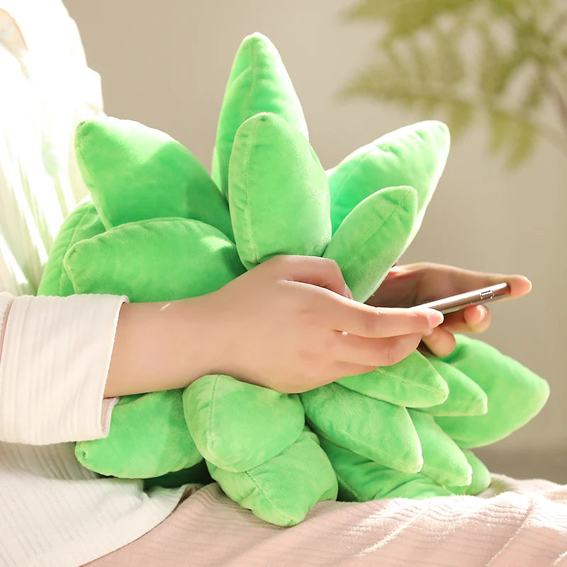 Rainbow Tie-Dye Succulent Plush Pillow - Image 4