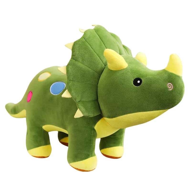Cute Green Triceratops Plush Toy with Polka Dots - Image 7