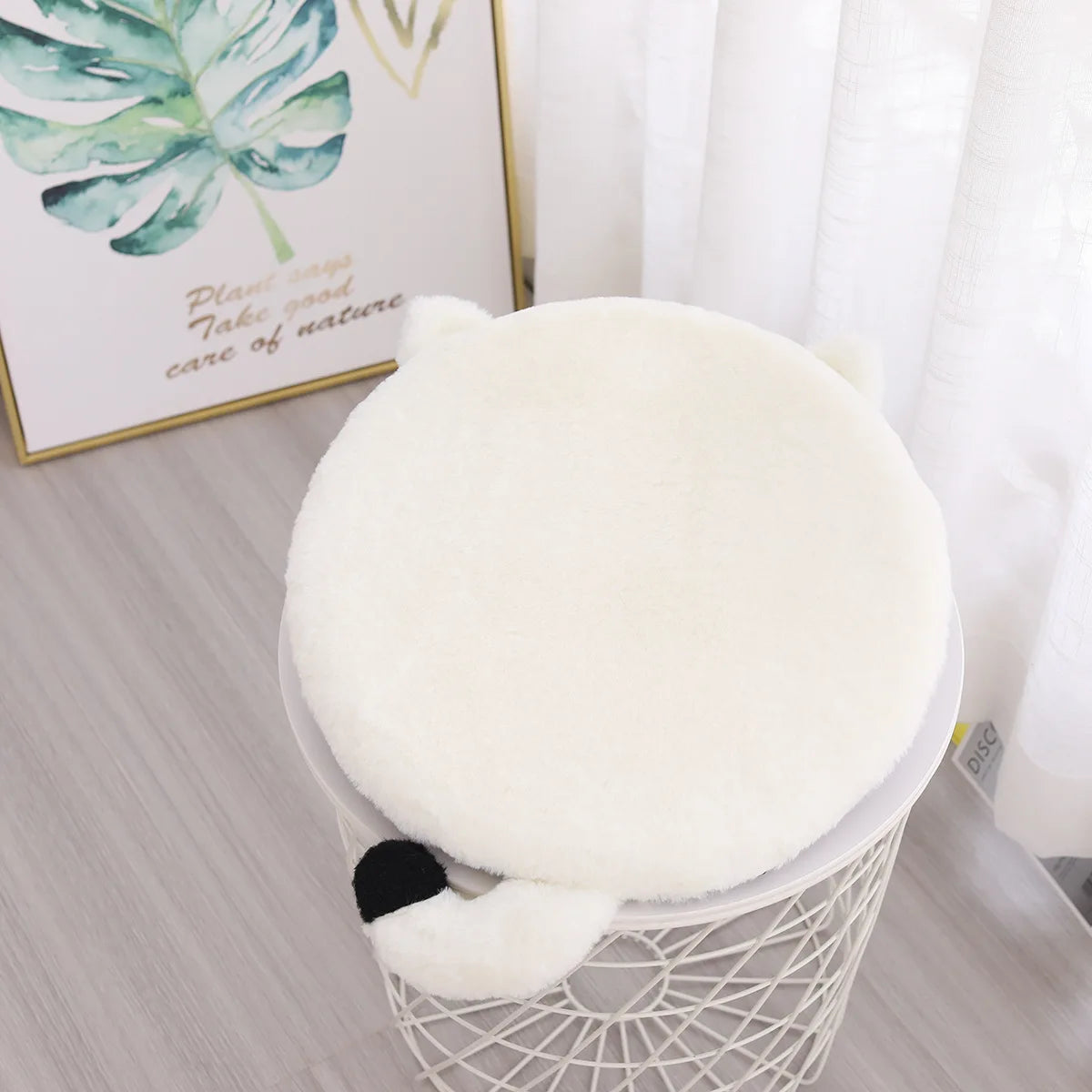Adorable Plush Calico Cat Floor Cushion - Image 8