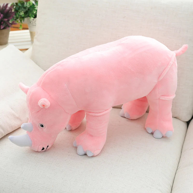 Adorable Sky Blue Rhino Plush Toy - Image 9