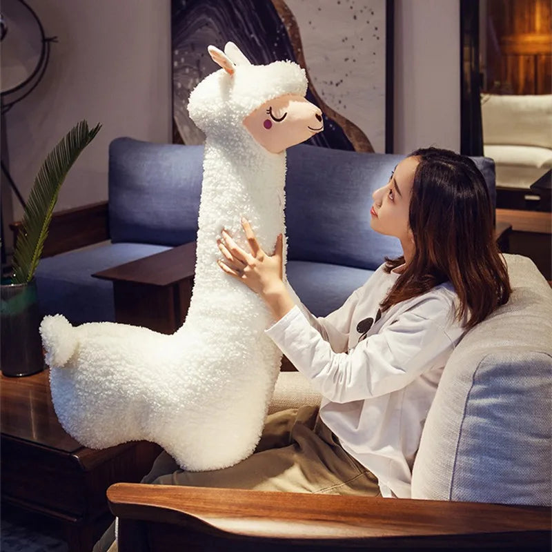 Cute Sleepy Shaggy Llama Plush Toy - Image 2