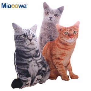 Realistic Grey Tabby Cat Plush Pillow
