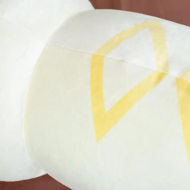 Cute White Snake Plush Pillow with Yellow Zigzags - Image 2
