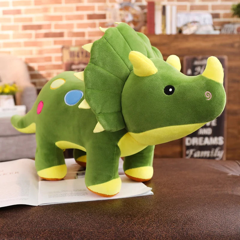 Cuddly Green Triceratops Dinosaur Plush - Image 2