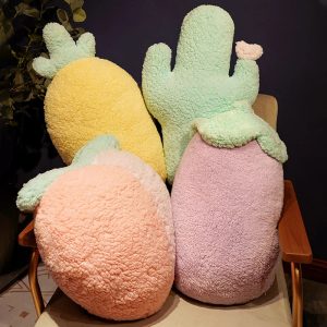 Whimsical Plush Fruit & Plant Shaped Cushions