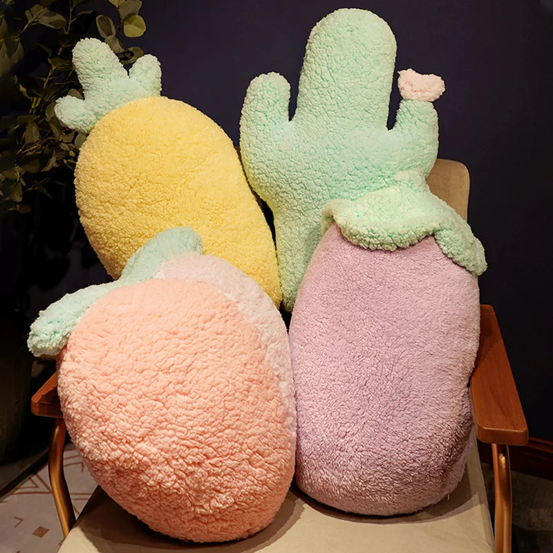 Whimsical Plush Fruit & Plant Shaped Cushions