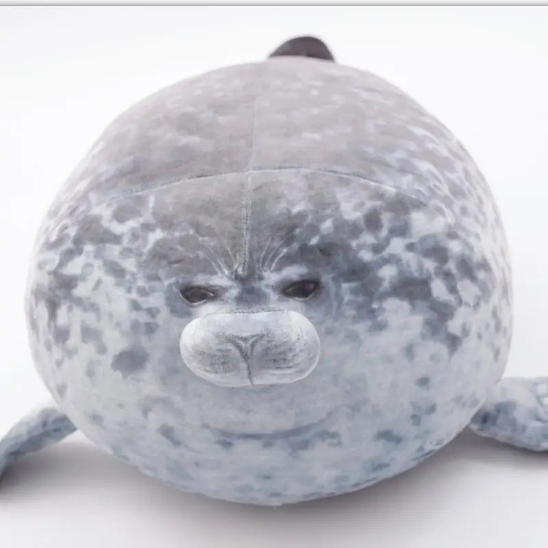 Soft Spotted Grey Blob Seal Plush Toy - Image 3