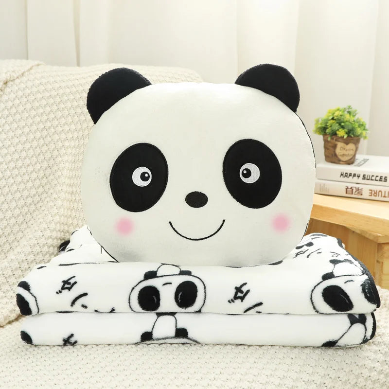 2-in-1 Cute Panda Plush Blanket Pillow - Image 2