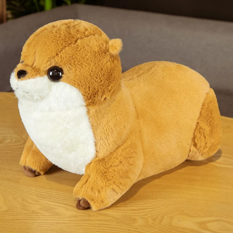 Chubby Brown Otter Plushie with White Belly - Image 6