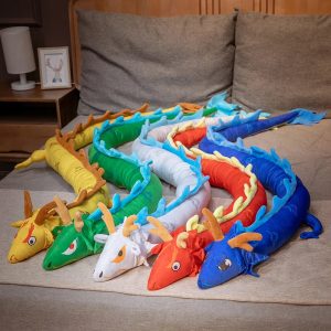 Long Colorful Dragon Plush Body Pillow