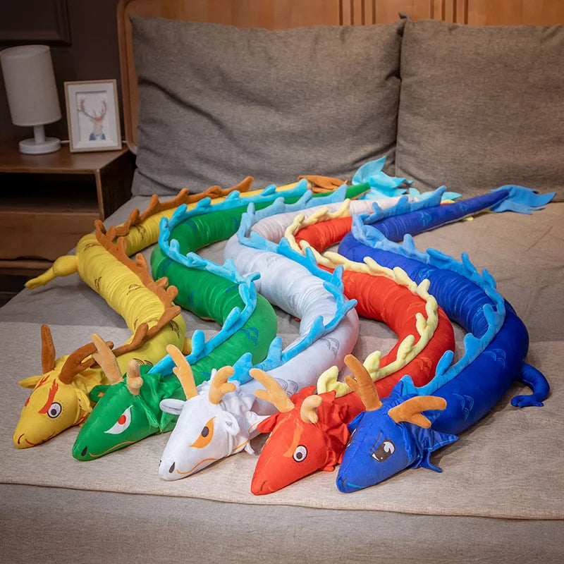 Long Colorful Dragon Plush Body Pillow