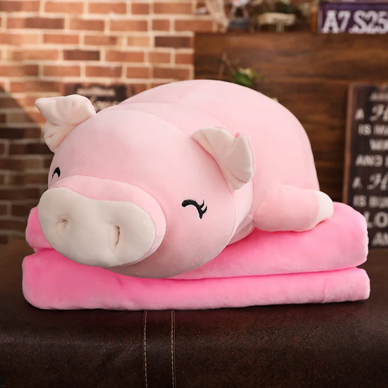 Chubby Lying Pink and Cream Pig Plush - Image 8