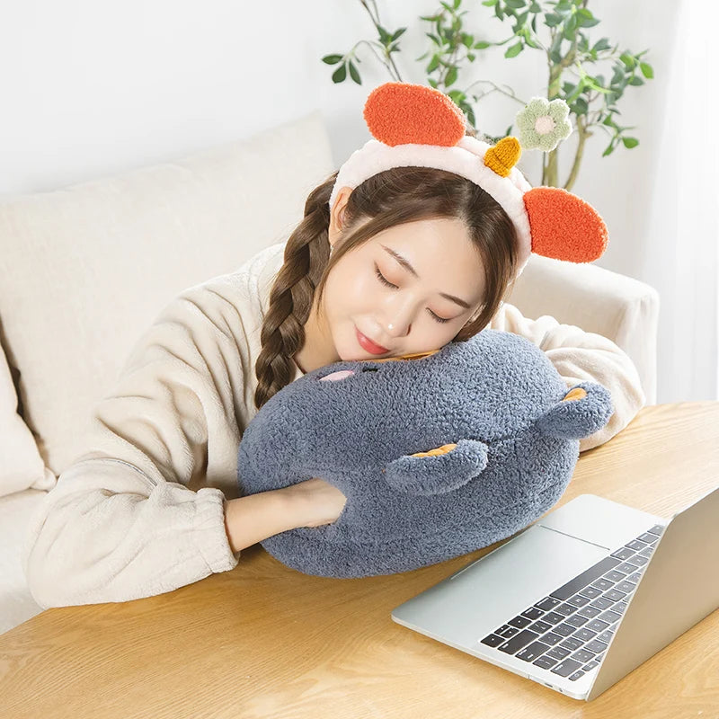 Cozy Yellow Sleeping Bear Hand Warmer Cushion - Image 5
