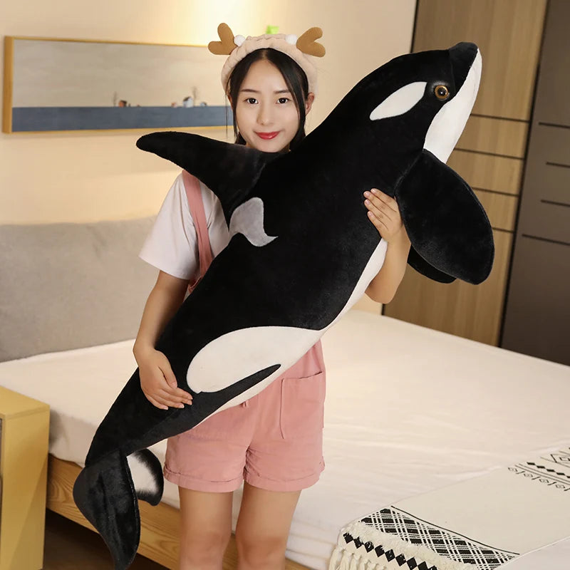 Large Black and White Orca Plush Toy - Image 4