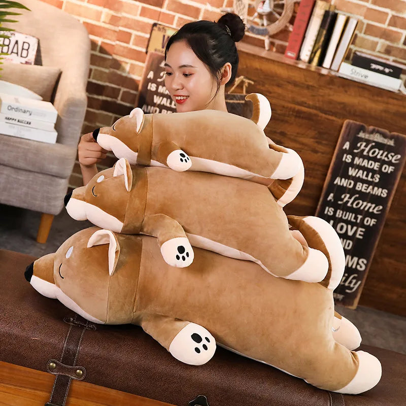 Soft Two-Tone Brown Fawn Plush Body Pillow - Image 6
