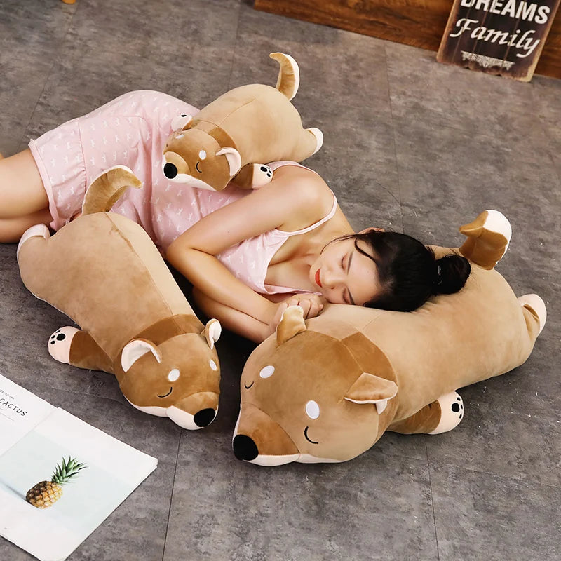 Soft Two-Tone Brown Fawn Plush Body Pillow - Image 2