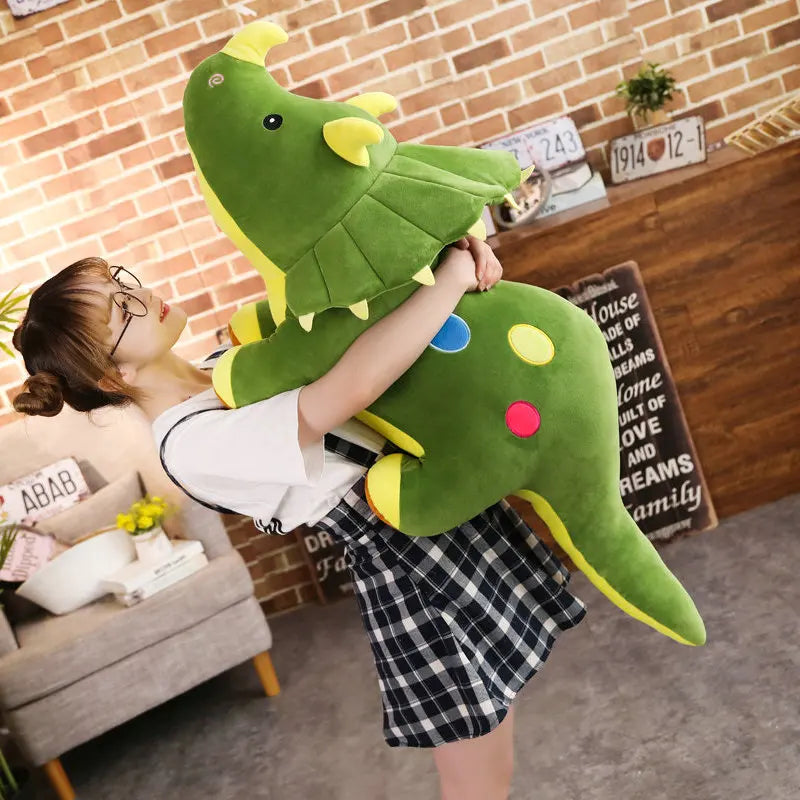 Cuddly Green Triceratops Dinosaur Plush - Image 4