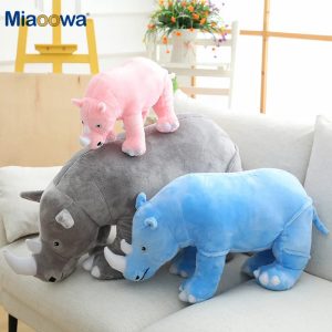 Adorable Sky Blue Rhino Plush Toy
