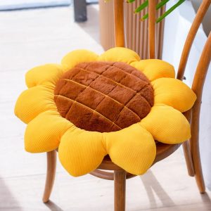 Sunflower Yellow Plush Chair Cushion