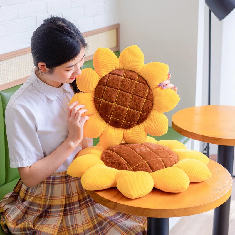 Sunflower Yellow Plush Chair Cushion - Image 5