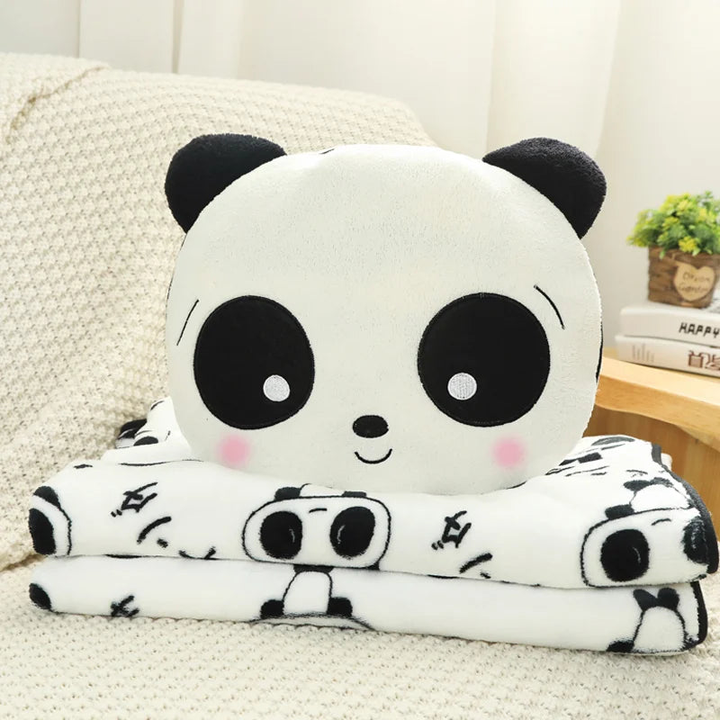 2-in-1 Cute Panda Plush Blanket Pillow - Image 6