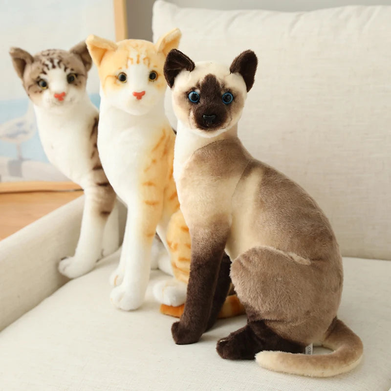 Lifelike Tabby and Siamese Cat Plush Toy - Image 4