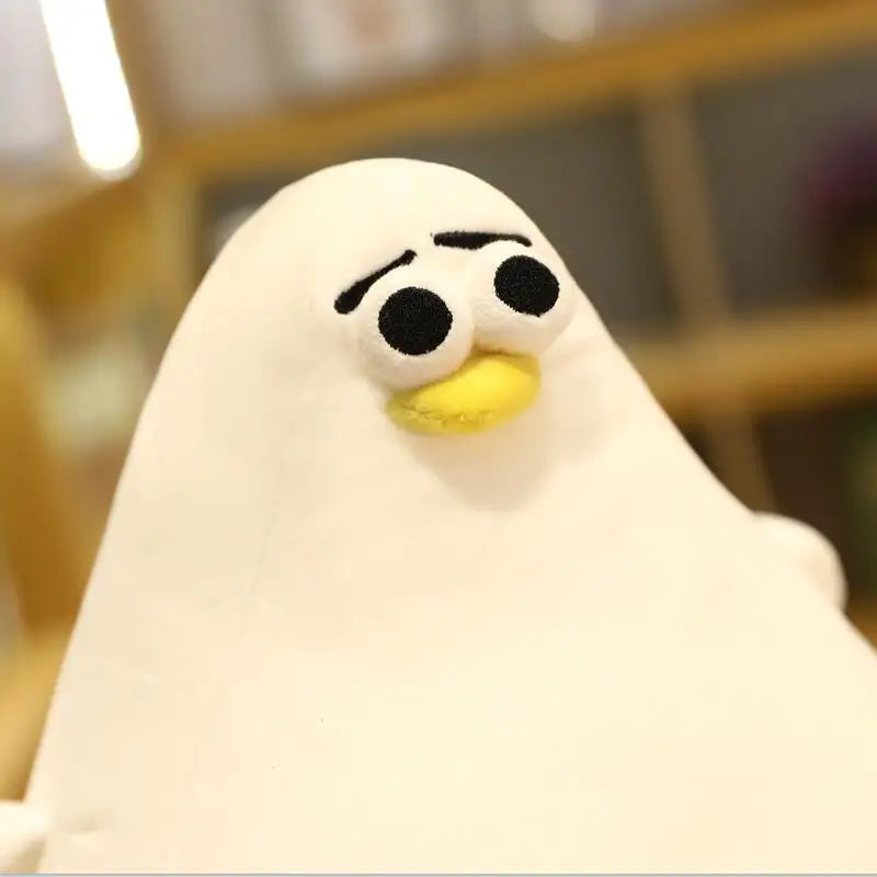 Chubby White Cartoon Bird Plush Pillow - Image 2