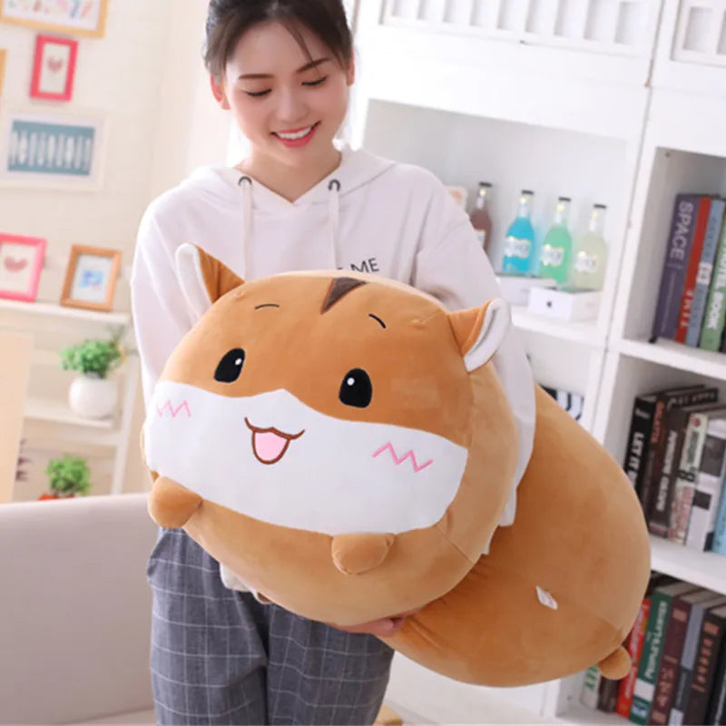 Large Kawaii Caramel Hamster Plush Pillow