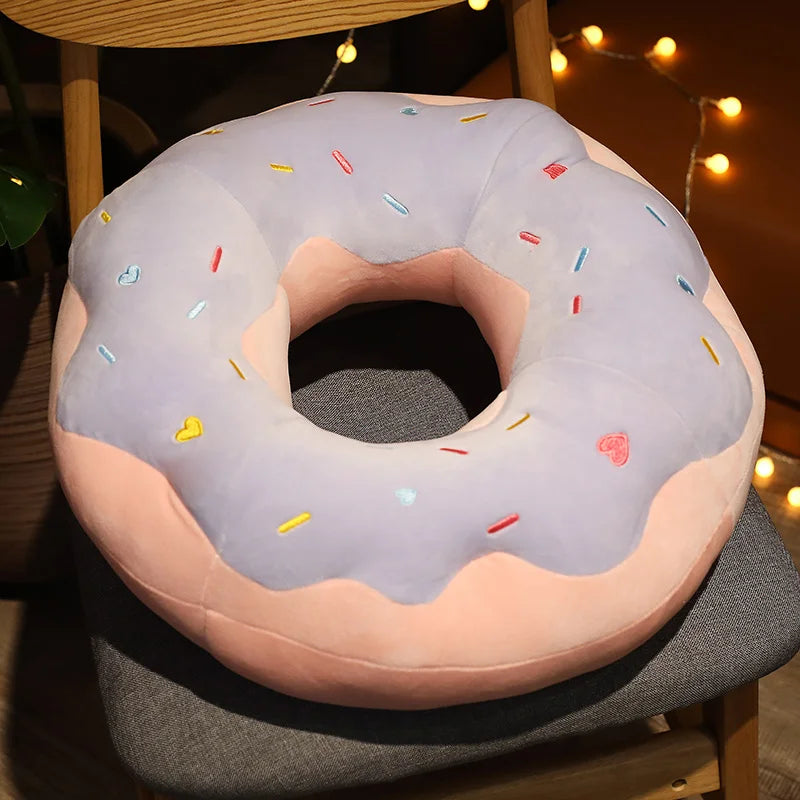 Oversized Donut Plush Cushion with Colorful Sprinkles - Image 7