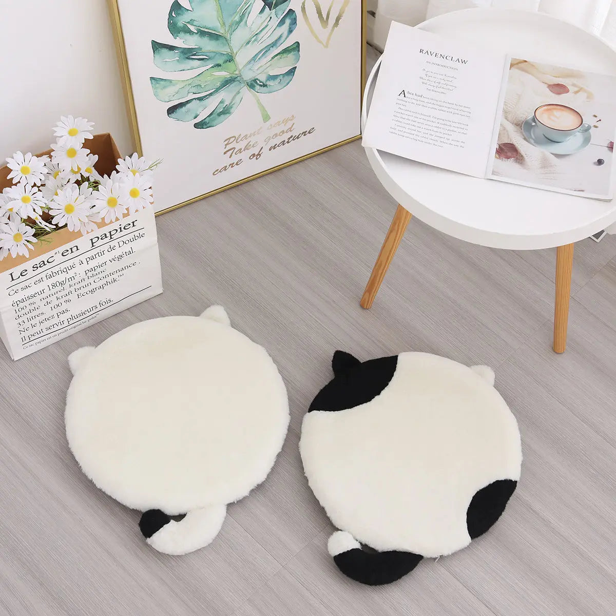 Adorable Plush Calico Cat Floor Cushion - Image 3