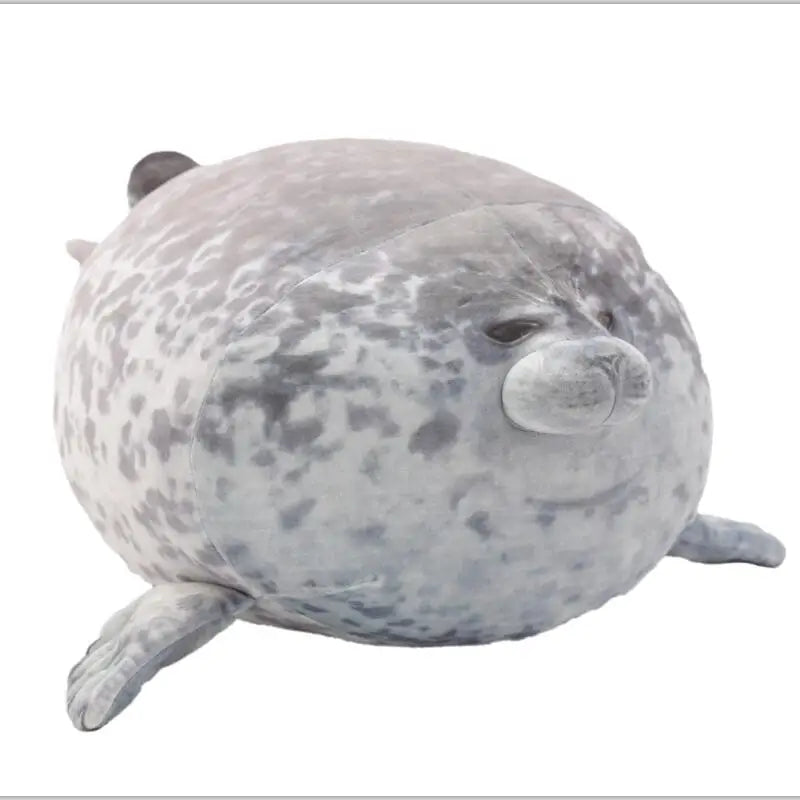 Soft Spotted Grey Blob Seal Plush Toy - Image 6